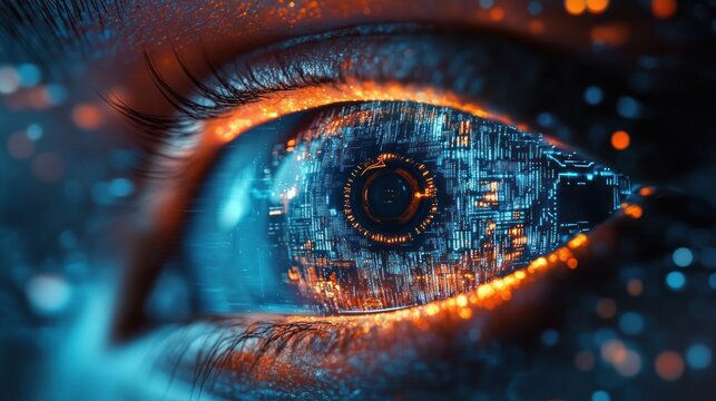 Futuristic Eye Augmentation Optical Vision Biometric Security Digital Innovation