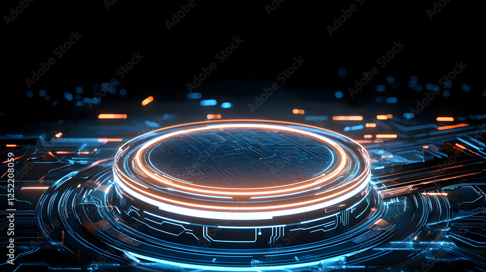 Poster futuristic digital interface virtual space graphic design tech environment close-up view innovation 