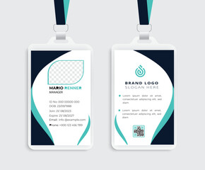 Minimalist corporate ID Card design- Editable vector Template