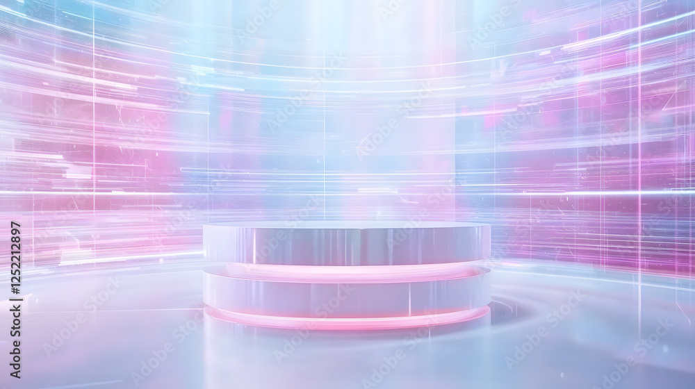 Poster dynamic light show virtual studio digital artwork futuristic setting abstract perspective visual eff