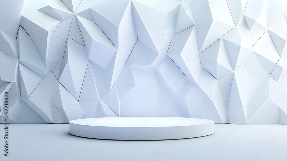 Poster artistic geometric display stage abstract studio visual art setup minimalist environment centered pe