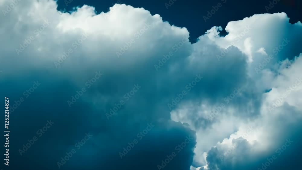 Poster dramatic clouds fill the sky during twilight as sunlight filters through the atmosphere in a serene 