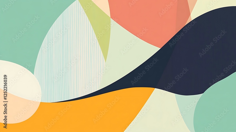 Aufkleber abstract colorful shapes design featuring organic forms