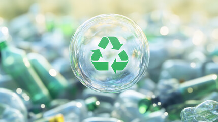 Green recycle icon, symbolizing sustainability