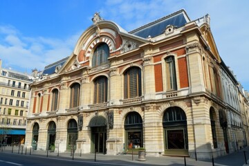 Obraz premium Historic building exhibiting beautiful architecture with intricate details, located in a vibrant city environment under a clear blue sky