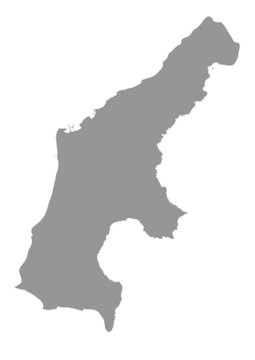 map of tinian island in northern mariana island country with white gray color