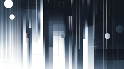 Abstract Geometric Design Featuring Vertical Lines and Circles