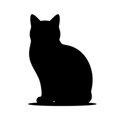 Silhouette of a Sitting Cat: A simple yet elegant silhouette of a domestic cat sitting gracefully, perfect for minimalist designs and pet-themed projects.  