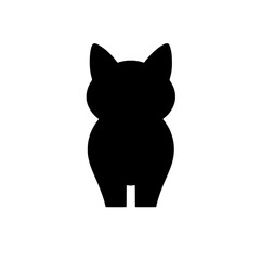 Silhouette of a Cat: A minimalist black silhouette of a cat, facing the viewer, evokes a sense of mystery and quiet contemplation.