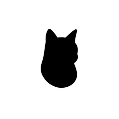 Silhouette of a Cat: Elegant black silhouette of a cat's head, viewed from behind, set against a clean background.  Perfect for minimalist designs or as a simple, stylish pet image.