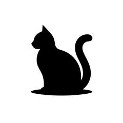Silhouette of a Sitting Cat: A minimalist, elegant silhouette of a cat in a sitting pose, with a sleek, streamlined form.