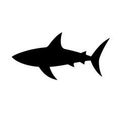 Shark Silhouette: A bold, graphic silhouette of a shark, perfect for designs requiring a powerful and sleek marine element.  The minimalist style makes it versatile and impactful.