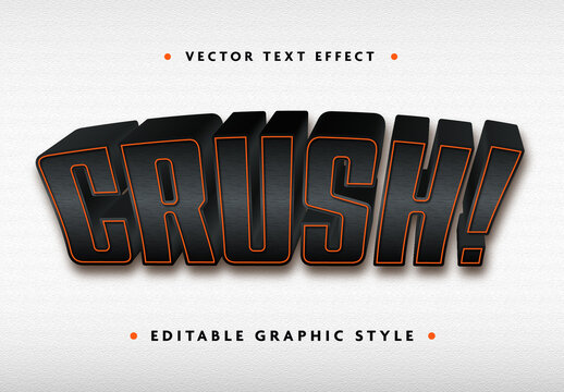 Black Bold 3D Text Heavy Font Strong Text Effect