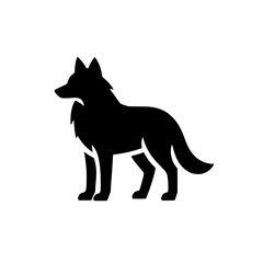 Majestic Wolf Silhouette: A striking silhouette of a wolf, standing tall and proud, exudes power and wildness.  Its sleek form and alert posture evoke a sense of freedom and untamed spirit.