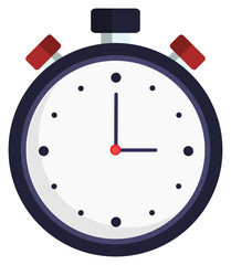 Stopwatch icon vector in flat style isolated on white background.