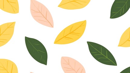 Colorful Leaves Pattern Simple Design Background