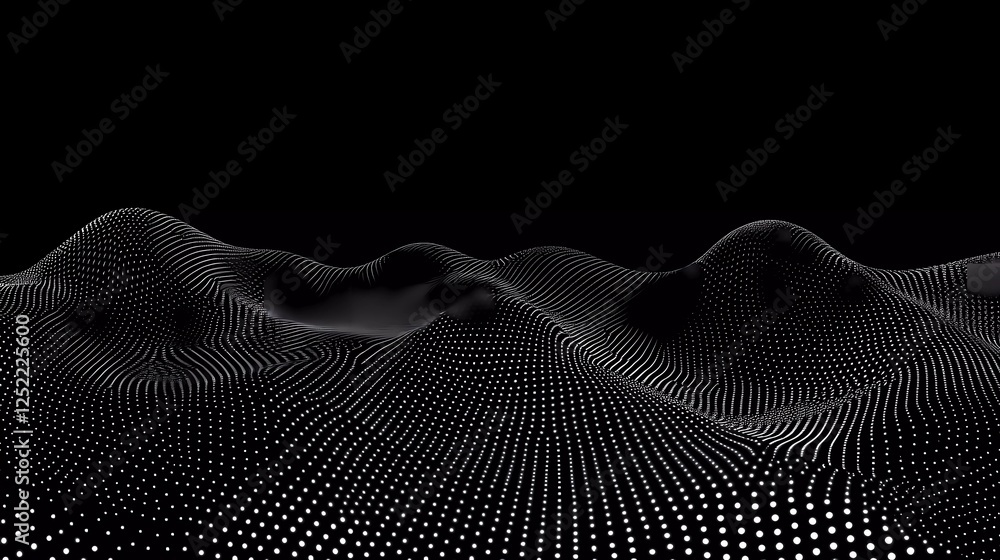 Poster abstract wave of dots, gradient dot vector pattern background with flowing elements for design and t