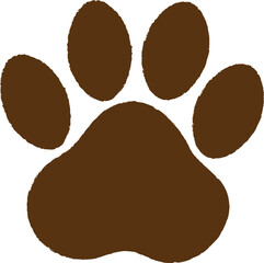Brown Dog Paw Print Vector Illustration