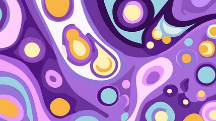 Fototapeta premium Abstract Purple and Yellow Swirl Pattern Design