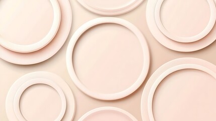 Abstract Beige Oval and Circular Frames Design