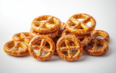 Artistic Arrangement of Salted Pretzels in Natural Light Minimalistic Composition
