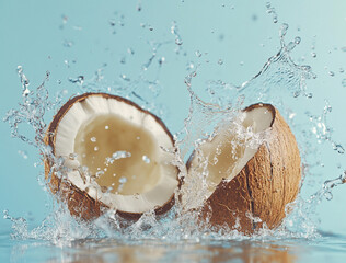 Coconut Water Concept with Splash