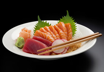 Prato Elegante de Sashimi de Salmão e Atum