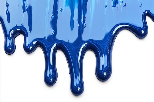 Blue slime dripping isolated on a white background