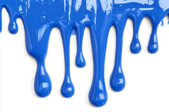 Blue slime dripping isolated on a white background
