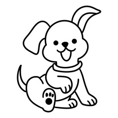 cute dog icon illustration