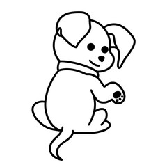 cute dog icon illustration