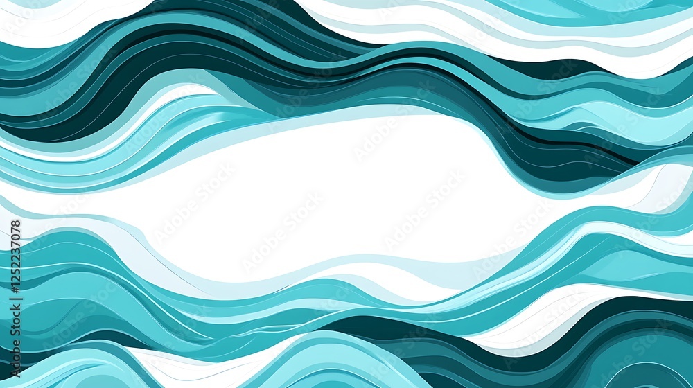 Poster abstract teal wave pattern background design