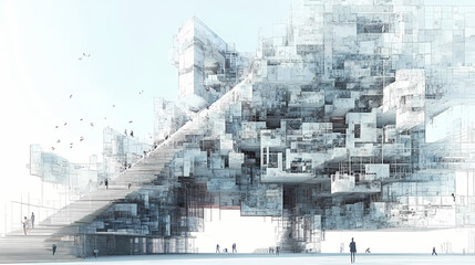 Metamorphic architecture that adapts and transforms in response to changing conditions. Metamorphic Architecture. Illustration