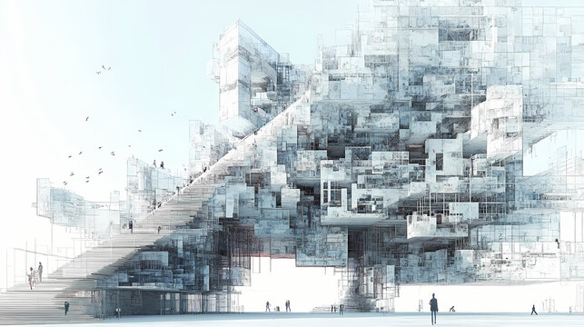 Metamorphic architecture that adapts and transforms in response to changing conditions. Metamorphic Architecture. Illustration