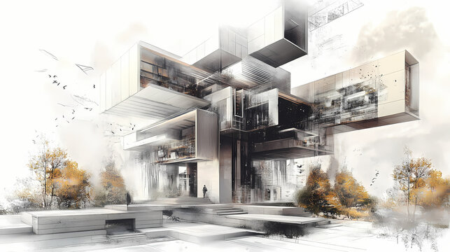 Metamorphic architecture that adapts and transforms in response to changing conditions. Metamorphic Architecture. Illustration