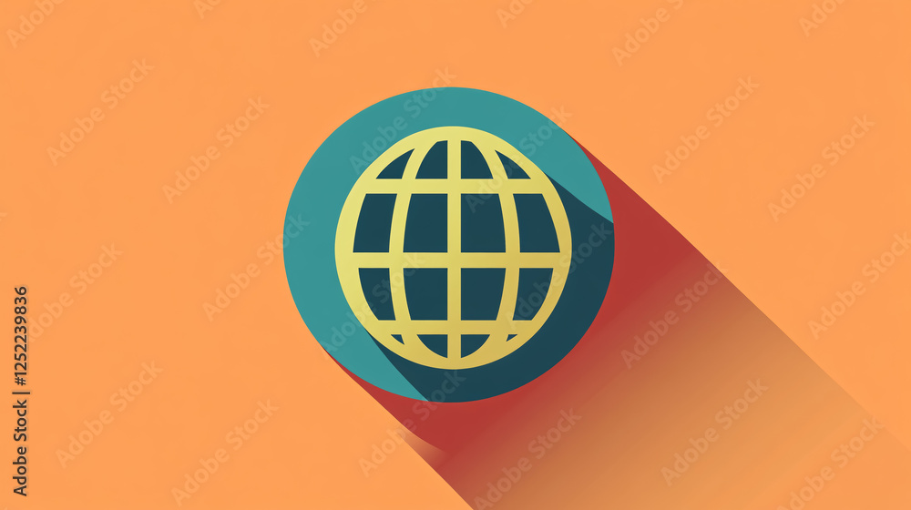 Poster an internet flat icon symbolizes a 