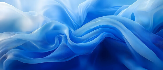 Blue silk fabric waves, texture, background