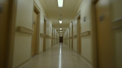 long corridor in a hotel