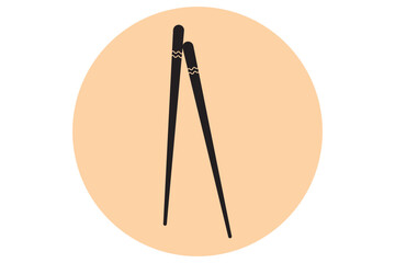 Chopsticks vector, Icon, silhouette set. Restaurant chopsticks flat icon. Chinese, Japanese chopsticks vector eps 10