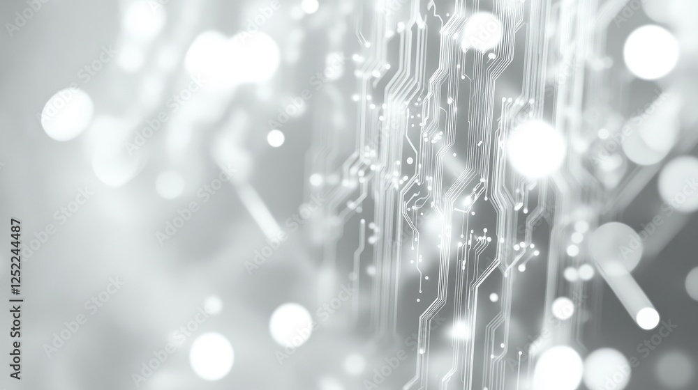 Poster abstract circuitry: a mesmerizing abstract backdrop with an ethereal glow, featuring intricate circu