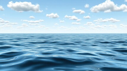 Obraz premium Serene Ocean Scene Under A Blue Sky With Clouds