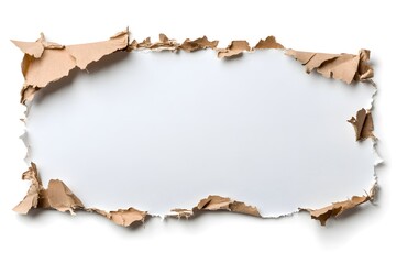 A textured, burnt paper sheet with aged, grunge edges on a white background