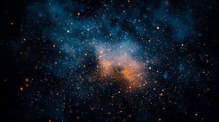 Fototapeta premium Cosmic dust nebula, stellar sparks, night sky, background, abstract art