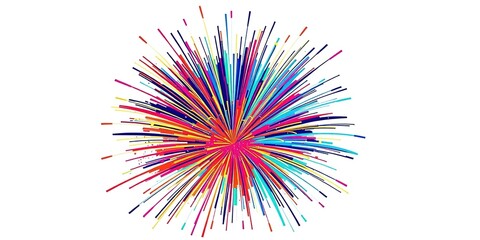 Contour Line Fireworks Explosion Abstract