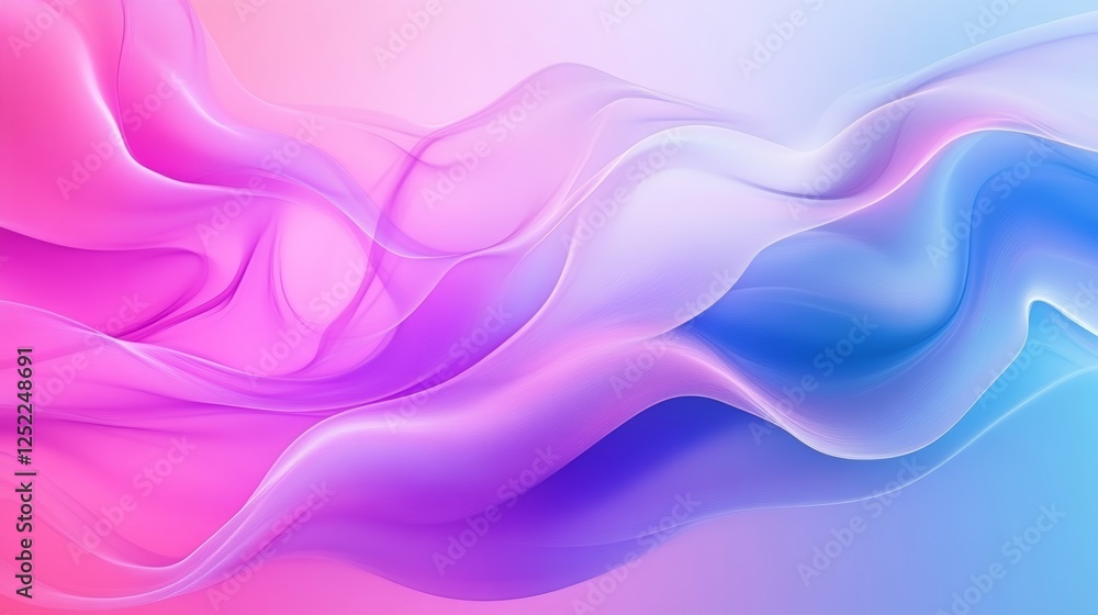 Poster abstract fluid gradient background with pink and blue waves, artistic concept