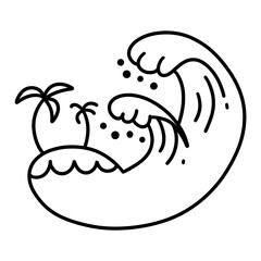 tsunami disaster icon illustration