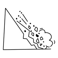 landslide disaster icon illustration