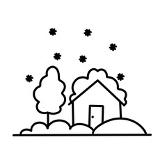 snow disaster icon illustration