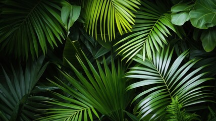 Lush Green Tropical Leaves Background for Nature Inspired Design