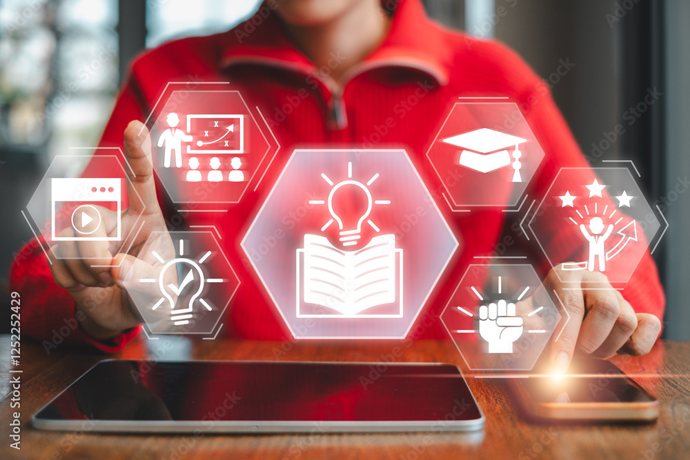Aufkleber explore the future of education with digital learning tools and technology-driven knowledge acquisit